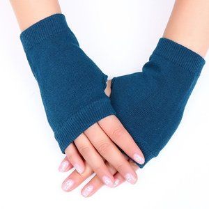 Women's Gloves Open with Thumb Hole Wool Blend Teal